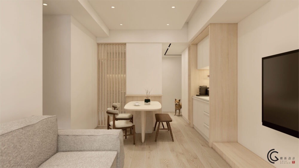 新北三重-現代日式格柵寵物親子房3D